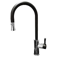 Смеситель для кухни с выдвижным изливом GranFest 7652, черный