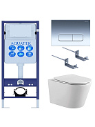 SET AQUATEK ВЕГА-1905-016 INS-17 (рама Standard INS-0000017 с клавишей KDI-0000016 и крепежом KKI-0000002+унитаз ВЕГА AQ1905-00 с тонким сиденьем sc