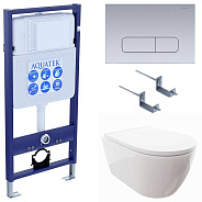 SET AQUATEK ПОЛАРИС (рама AQUATEK Standard INS-0000012+унитаз ПОЛАРИС AQ0700-00 с тонким сиденьем soft-close+ крепеж KKI-0000002 +панель KDI-0000014)