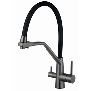 Смеситель для кухни с подключением фильтра ESKO Kitchen K25GMB, оружейная сталь