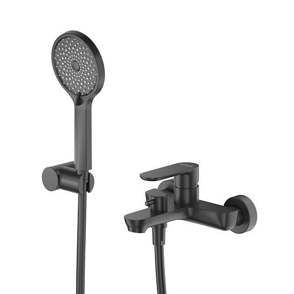 Смеситель для ванны и душа Cezares Stylus, черный матовый (STYLUS-VD-NOP)