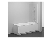 NVS1-80 черный + Transparent, шторка на ванну