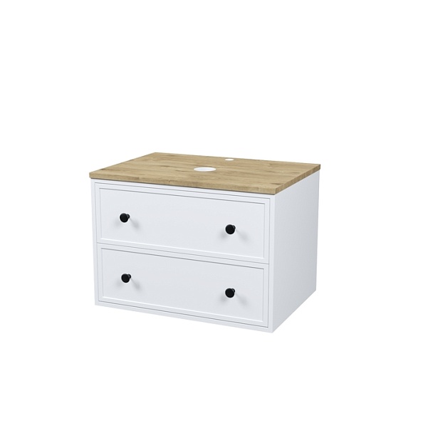 Тумба подвесная со столешницей МДФ, дуб верона 70 см IDDIS Torr белый матовый (TOR70WVi95K)