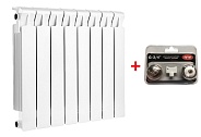Биметаллический радиатор Rifar Monolit 350, 8 секций, боковое подключение