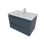 AQ77080-MG Комплект мебели: Тумба 80см ВЕГА с раковиной AQ0480-00, 2 ящика, цвет серый мат