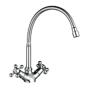 Смеситель для кухни с гибким изливом WesnaArt RASSVET, RAS02-180, хром