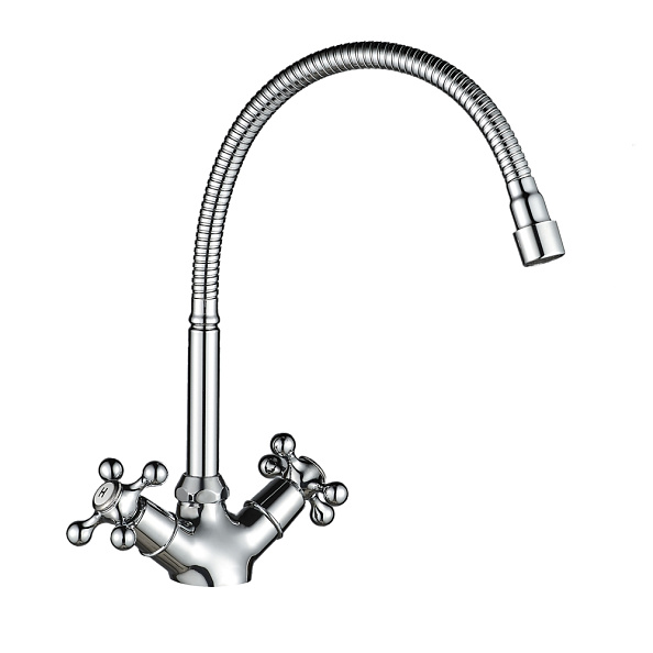 Смеситель для кухни с гибким изливом WesnaArt RASSVET, RAS02-180, хром