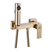 Гигиенический душ со смесителем Rose R1805G-1, золотой сатин