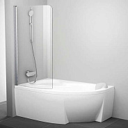 CVSK1 ROSA 140/150 L блестящая+транспарент шторка на ванну
