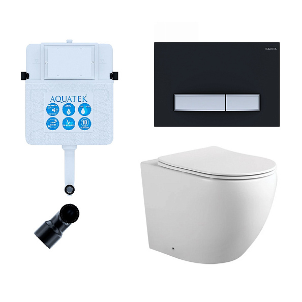 SET BW AQUATEK ЕВРОПА (смывной бачок AQUATEK INS-0000019+кнопка KDI-0000031+унитаз ЕВРОПА AQ1902-00 с тонким сиденьем soft-close)