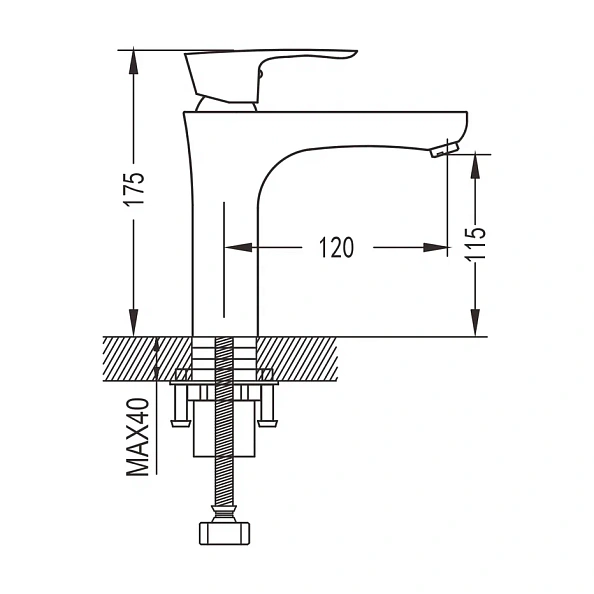 Смеситель для раковины Shevanik S9801H, черный/хром