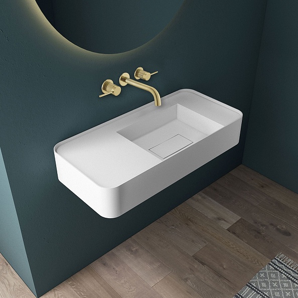 Смеситель для раковины Vincea Groove VBFW-4G1BG4 встраиваемый, брашированное золото