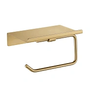 Держатель для туалетной бумаги с полочкой Shevanik SG5705G-1, золотой сатин