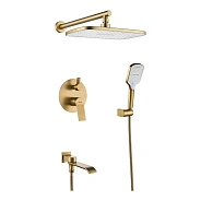 Душевая система встраиваемая Shevanik S4135G, золотой сатин