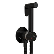 Смеситель с гигиенической лейкой 25k MIXLINE МЛ31-081Ч(ML31-081BL) "Рей" встраиваемый ЧЕРНЫЙ (556673)