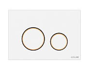 Кнопка Cersanit  TWINS для LINK PRO/VECTOR/LINK/HI-TEC пластик белый с рамкой золото (63535)