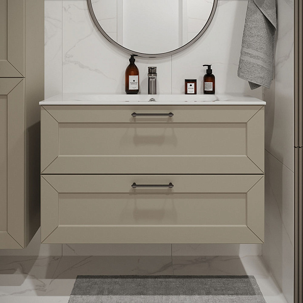 Тумба с раковиной подвесная (100см) Terminus Victoria VIC101002900101O, айвори