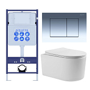 SET AQUATEK МИЯ 4в1 (рама AQUATEK Standard INS-0000012+ кркпеж KKI-0000002+клавиша KDI-0000010+унитаз МИЯ AQ2004-00 с тонким сиденьем soft-close