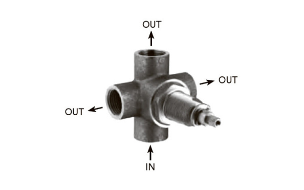 Внутренняя часть Nicolazzi назначение-дивертор на 3 потока воды, не окрашен (C7047 CR 29M)