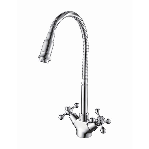 Смеситель для кухни с гибким изливом D-Lin D156810-Q, хром