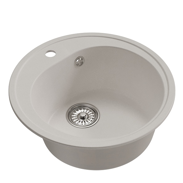 Мойкa MIXLINE ML-GM11 круглая  ультра-белая  (341) 500мм (глуб. чаши 180) NEW (551826)