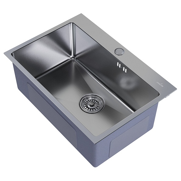 Мойка MIXLINE настольный монтаж 65х45 (3,0) вып 3 1/2, 22см с сифоном сатин PRO  (547237)