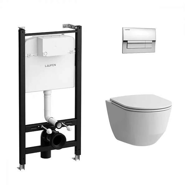 Комплект LAUFEN ПЭК PRO (инсталляция+подвесной унитаз+сиденье с крышкой+панель смыва) Z.RU93.0.761.5