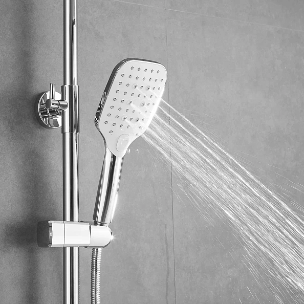 Душевая система Shevanik S8136F, белый/хром