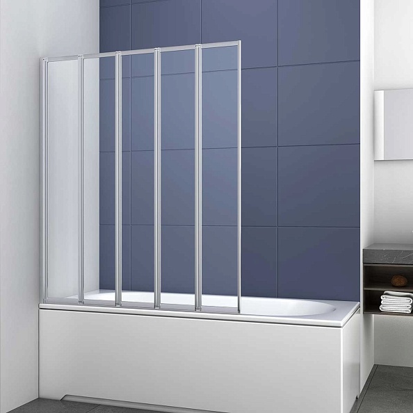 Стеклянная шторка на ванну Vincea 1200х1400 мм, стекло прозрачное, каркас хром (VSB-32120CL)