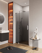 Душевая дверь Cezares Slider 80x80x195 мм, прямоугольная, хром (SLIDER-B-1-80/90-GRIGIO-Cr)