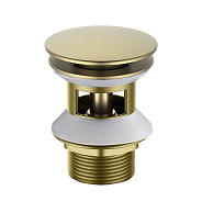 AQ6002BG сливной набор для раковины Push-open с переливом, крышка круглая, шлиф. золото