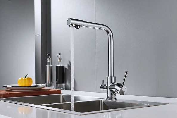 Смеситель для кухни с подключением фильтра Shevanik S328, хром