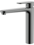 AQ1804BGM НИКА смеситель для раковины высокий 190 без донного клапана, оружейная сталь