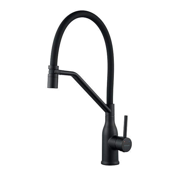 Смеситель для кухни с гибким изливом Shevanik S343H-3, черный