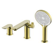 Смеситель Raglo R03.31.03 на борт ванны врезной монолитный, сатин золотой