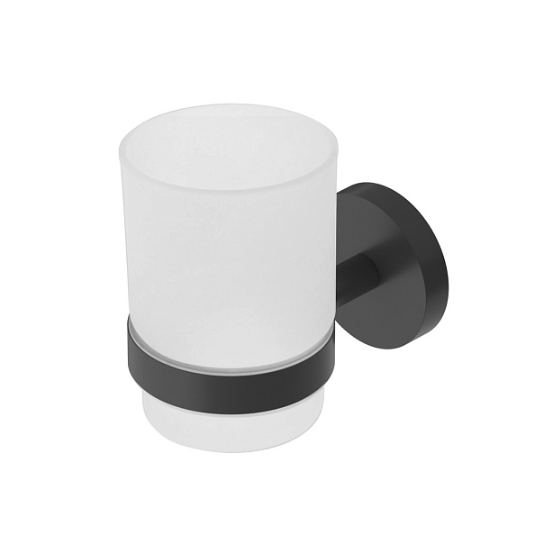 Стакан для зубных щёток подвесной Cezares Relax, черный матовый (RELAX-TUMS-NOP)