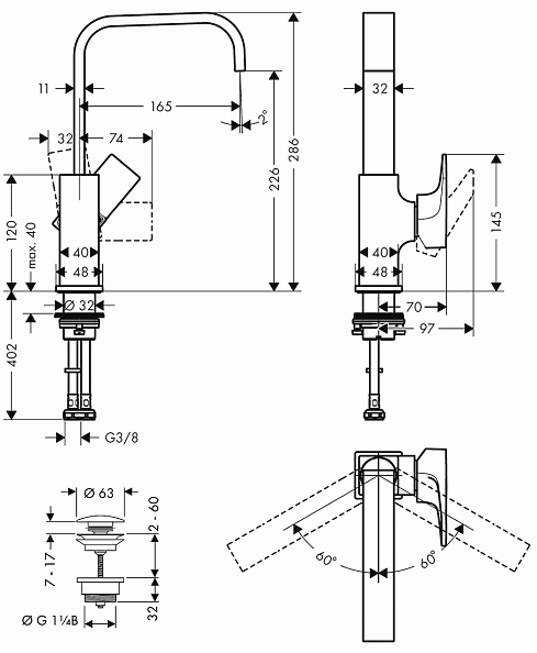 Смеситель Hansgrohe Metropol для раковины 32511700, матовый белый