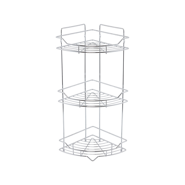 Полка трёхъярусная угловая Milardo Grid проволока стальная, хром (GRICC3CM44)