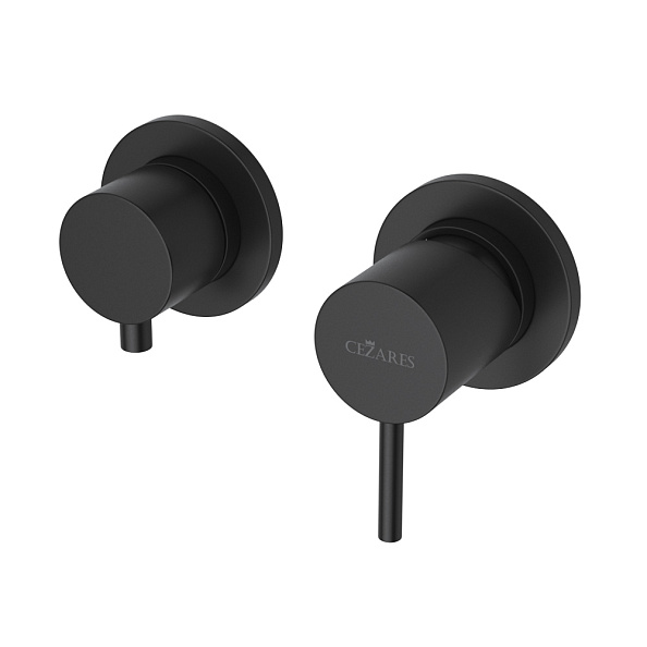 Встраиваемый смеситель Cezares Leaf, черный матовый (LEAF-VDIM3-L-NOP)