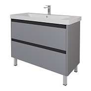 Тумба с раковиной подвесная/напольная Dreja Luxury Plus 105 см, серый базальт