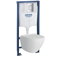 Комплект инсталляция и унитаз подвесной безободковый Grohe Rapid SL GH, белый (39183001)