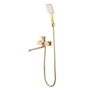 Смеситель Prohanss для ванны и душа универсальный поворотный излив 30 см, золотой сатин (P60.22.03)