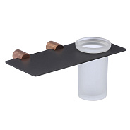 Стакан стеклянный с настенным держателем Savol S-002158HD