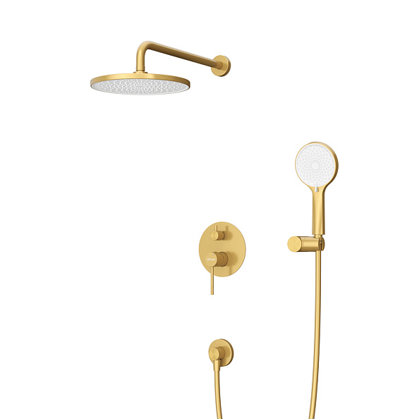 Душевой комплект встраиваемый Cezares Relax, брашированное золото (RELAX-DSET-BORO)