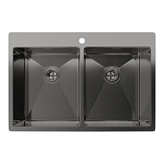 Кухонная мойка Rivelato Rinox 7450 2В PVD, черный