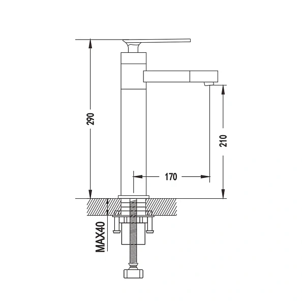 Смеситель для раковины с поворотным носиком Shevanik S6611H, черный/хром