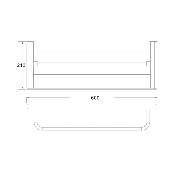 Полка для полотенец Rose RG1708H, черный