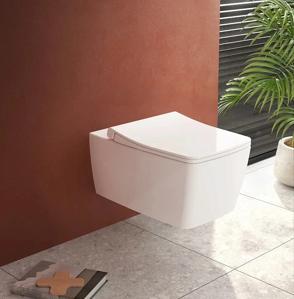 Комплект VITRA: Metropole унитаз подвесной безободковый с тонким сиденьем МЛ + инсталляция + панель смыва, матовый хром