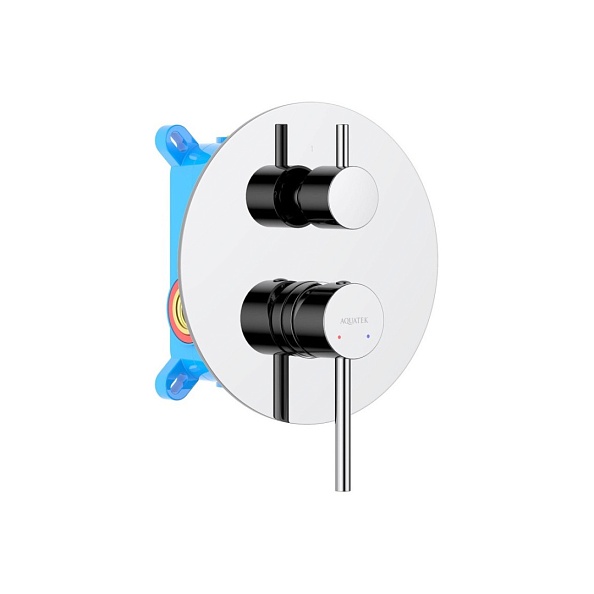 Смеситель для ванны AQUATEK ЕВРОПА, 2 режима, внешняя и скрытая часть, хром AQ1346CR