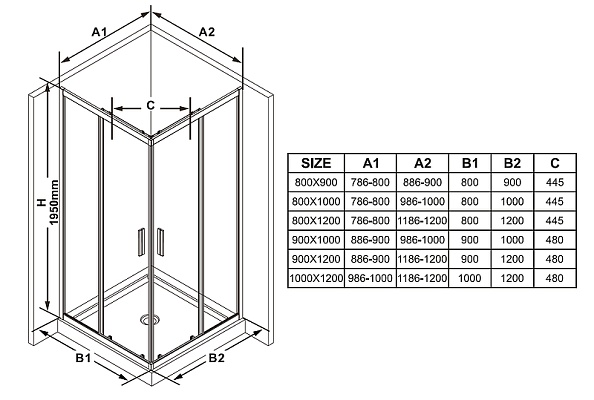 Ravak BLSRV2K-100 блестящий+Transparent, дверь для комбинации с дверью